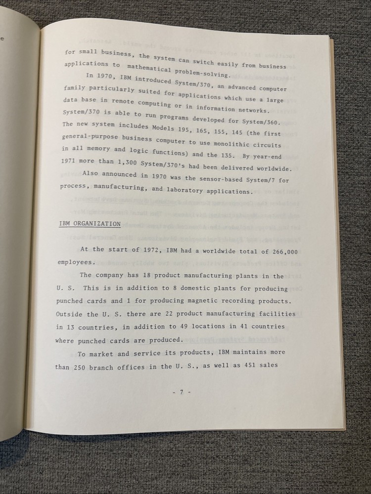 A Profile of IBM 1973