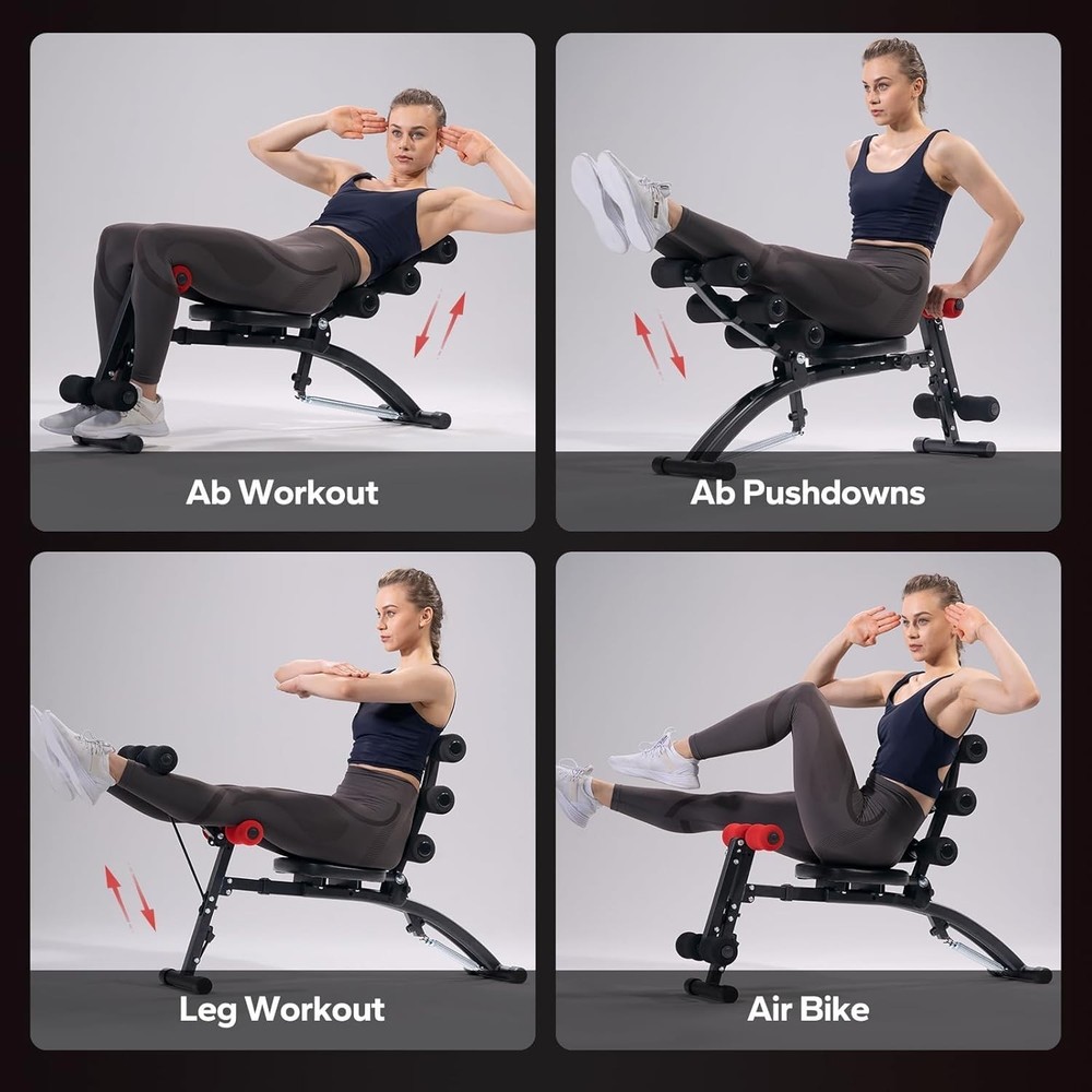 Ab Machine,Multi-Functional Adjustable Ab Trainer, Ab Workout Bench for Home Gym