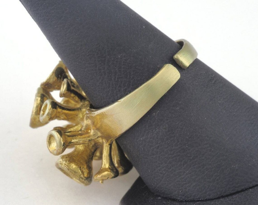 Ring Adjustable Ring Bezel - Cup Raw brass (18mm 8US inner size - 2697