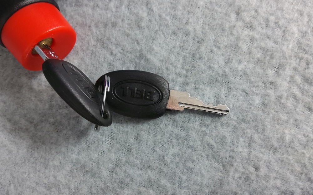 Bell Integrated Cable Lock Coated Steel Cable W/ 2 Keys Bracket In