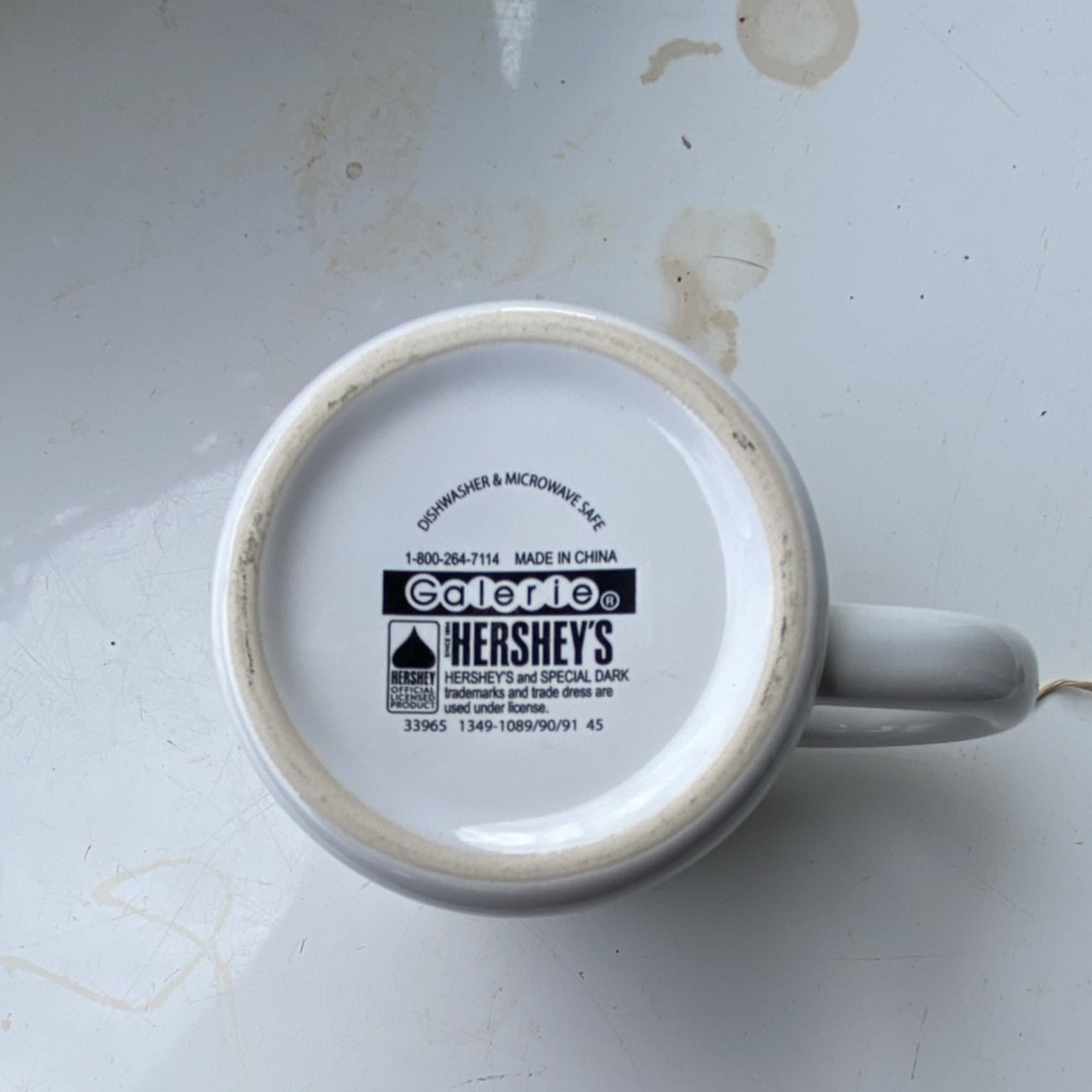 Hershey's Special Dark Brown White Ceramic Mug Candy & Nuts Collectible
