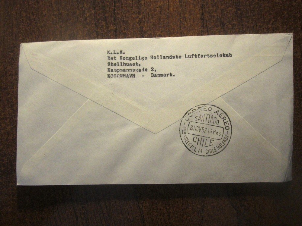 1952 NETHERLANDS-CHILE KLM FLIGHT