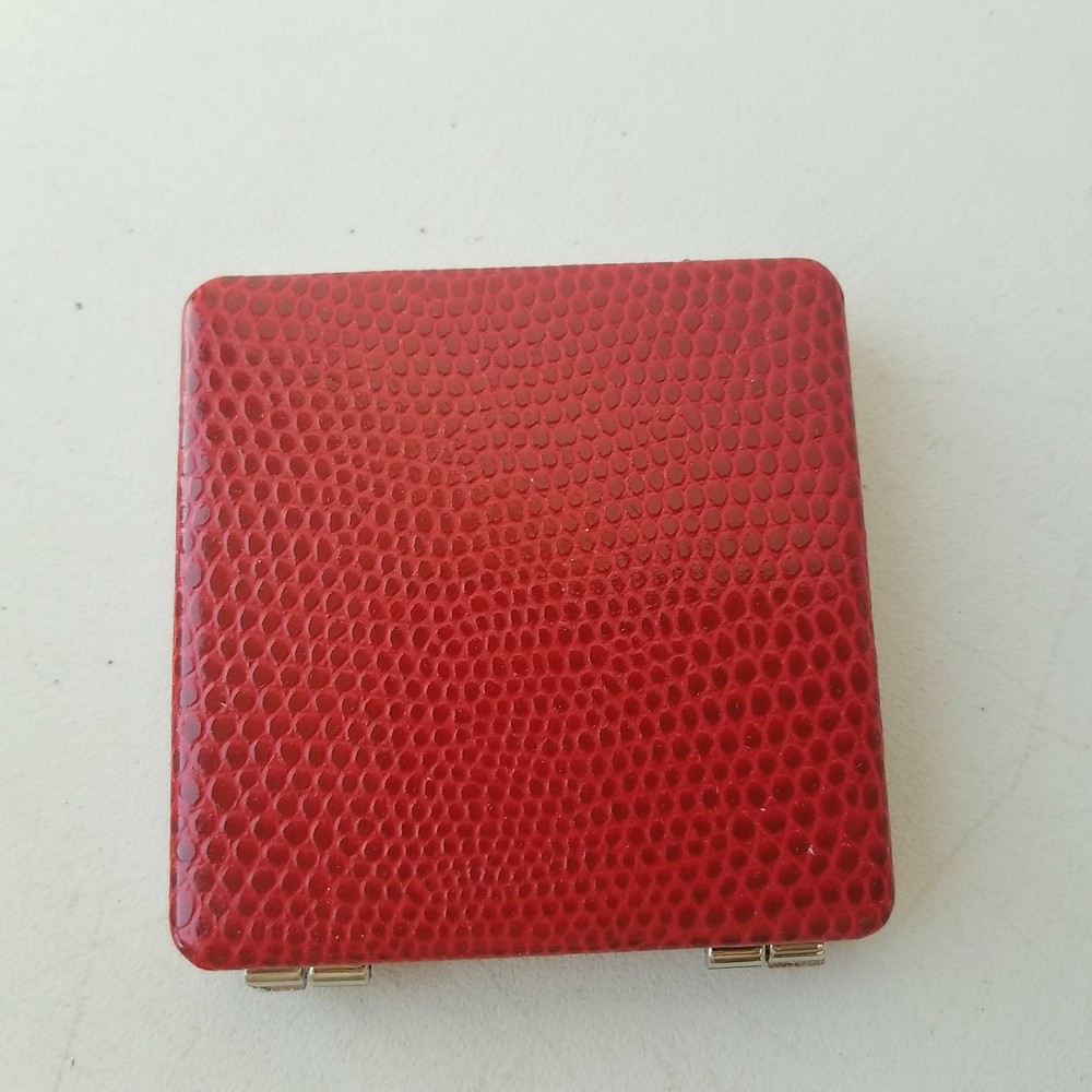 NYDJ Makeup Mirror Compact Flip Storage Case Red With Box