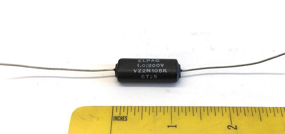 3 NOS Elpac Capacitors 1.0 MFD @ 200 VDC