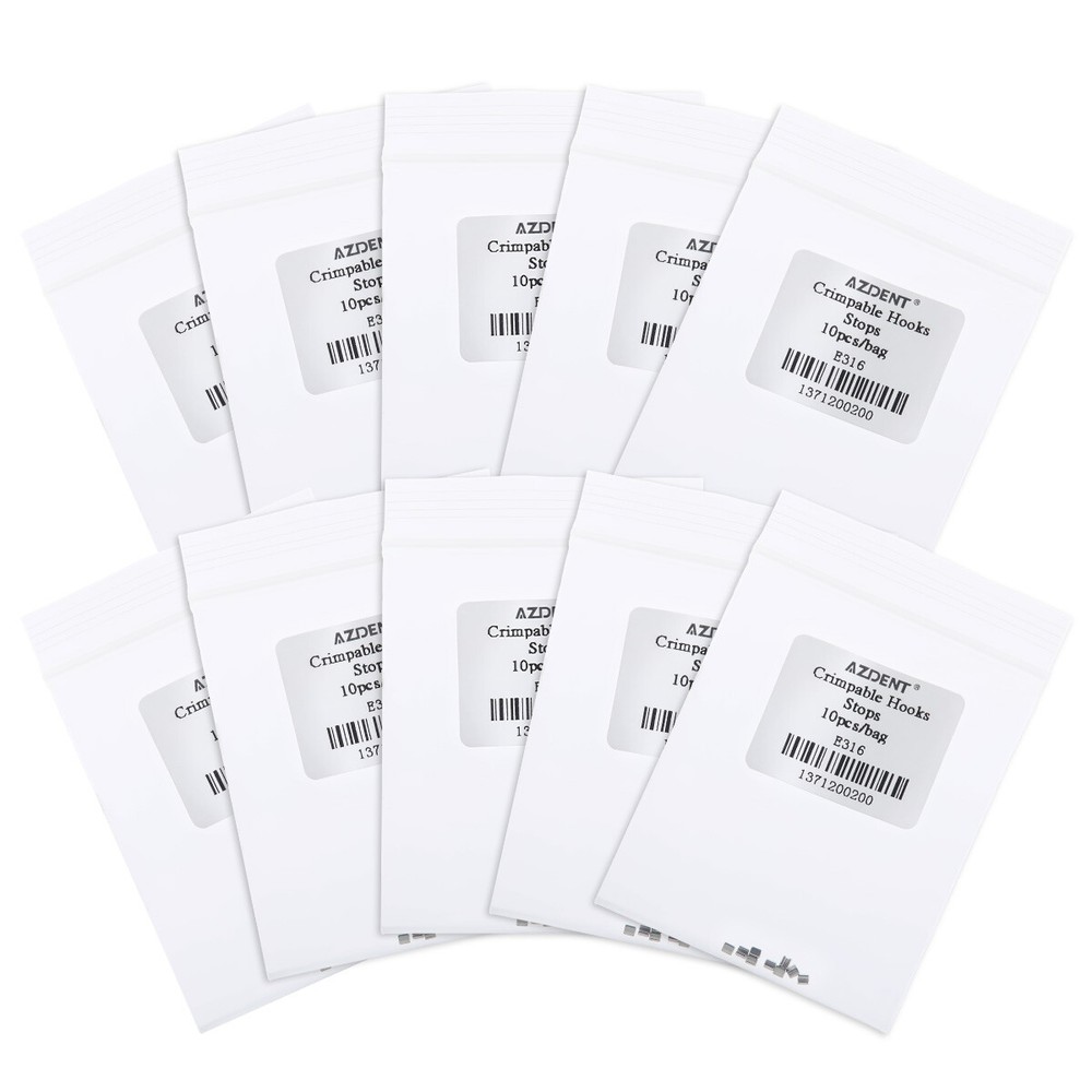 10 Model AZDENT Dental Orthodontic Crimpable Hook Stops Type 10pcs/pack