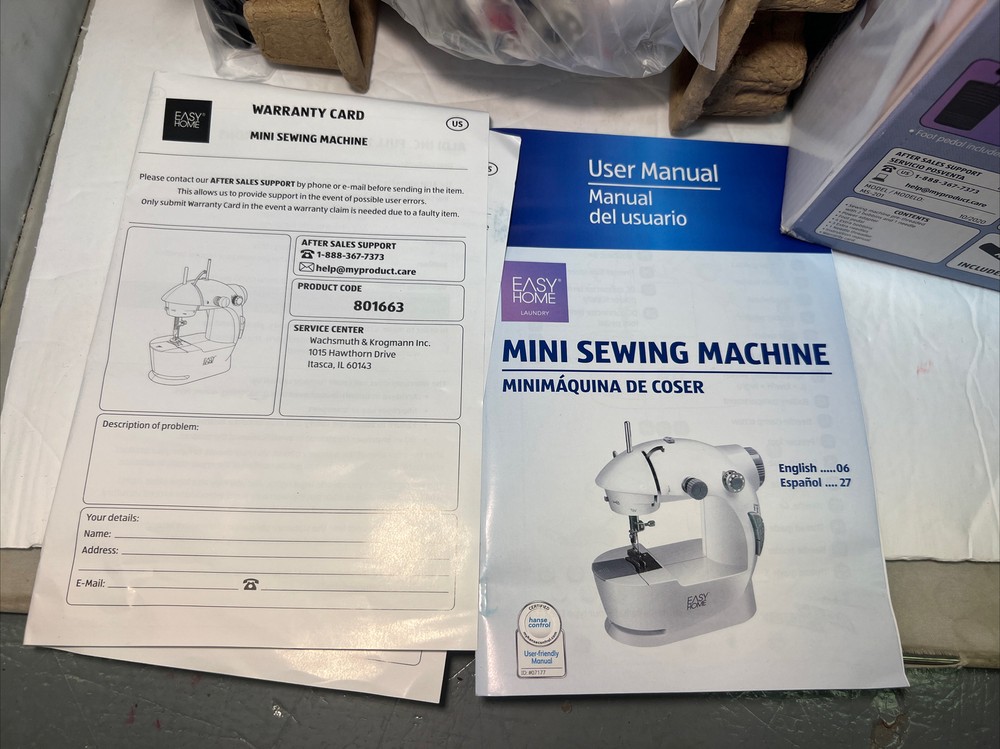 Easy Home Mini Sewing Machine New Open Box
