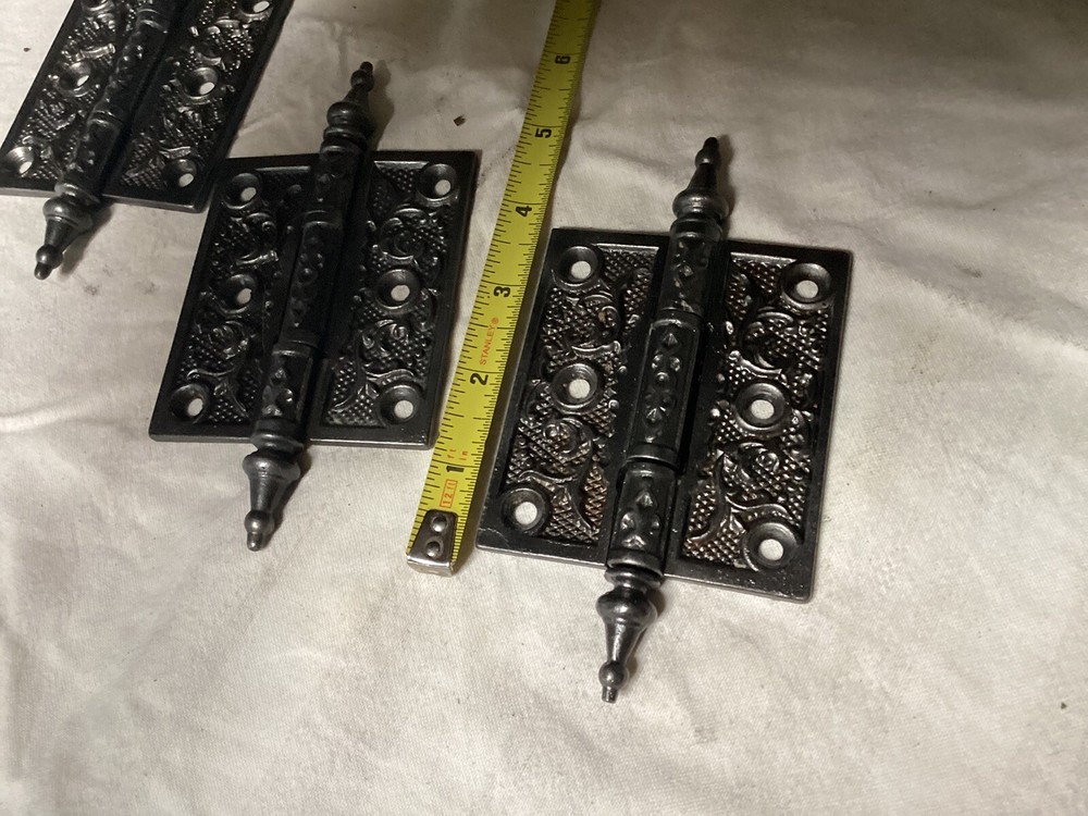 3 Victorian Cast iron hinges