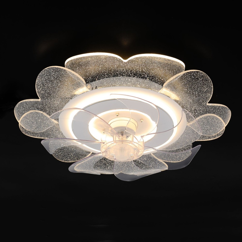 18.5" Ceiling Fan Light Flush Mount LED Ceiling Light kit w/ Remote APP Control