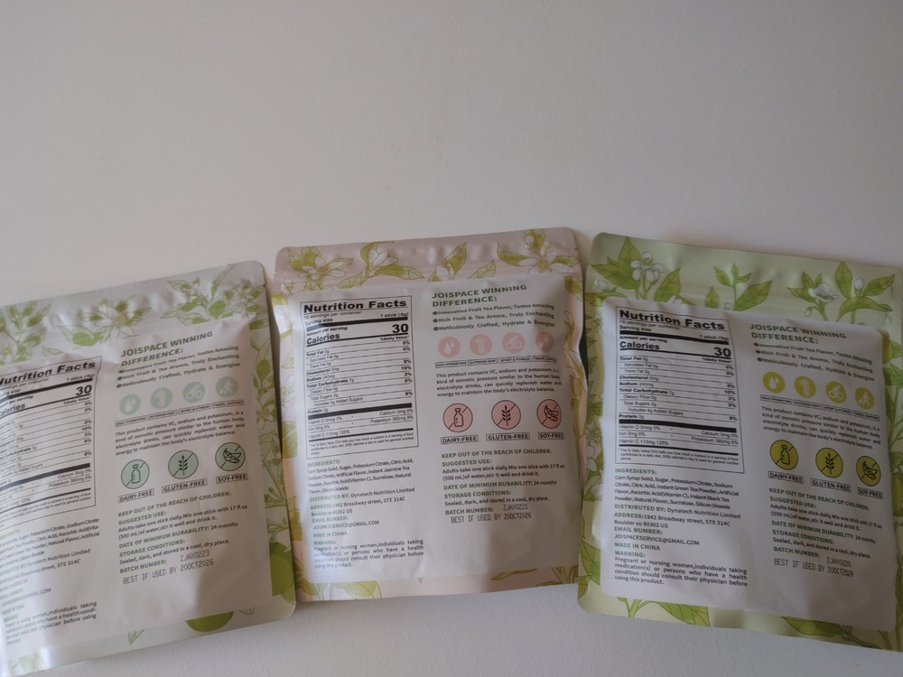 Joispace Hydration Electrolyte Drink Mix 3 Pack Lot