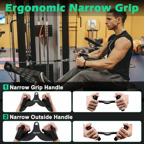 LAT Pulldown Attachments: LAT Pull Down Bar Cable 1&4 - Narrow & Middle Grip