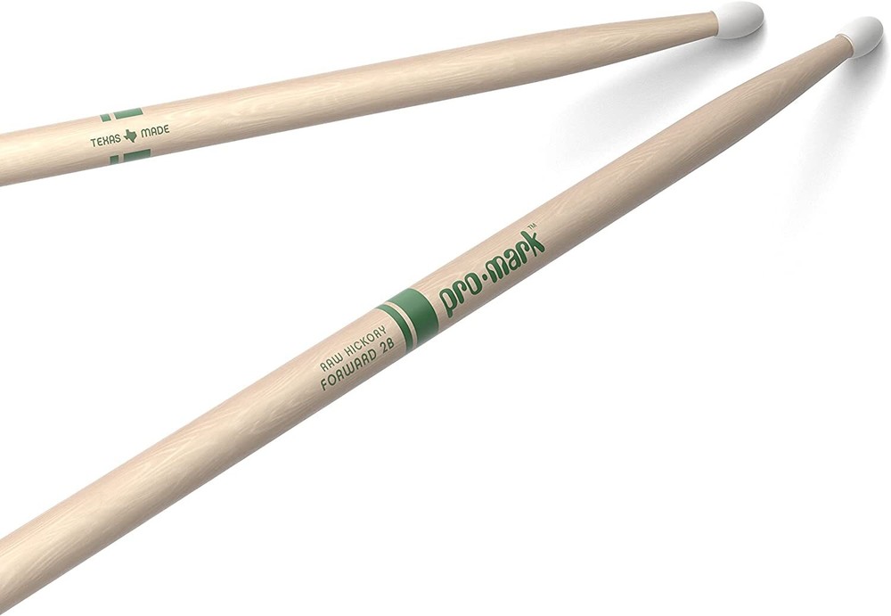 4 PACK ProMark Classic Forward 2B Raw Hickory Drumsticks, Oval Nylon Tip