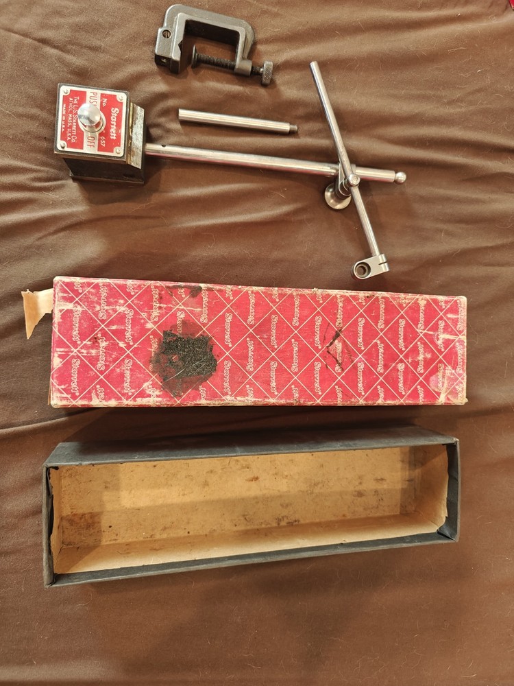 Starrett 657AA Magnetic Base Dial Indicator Holder, complete set