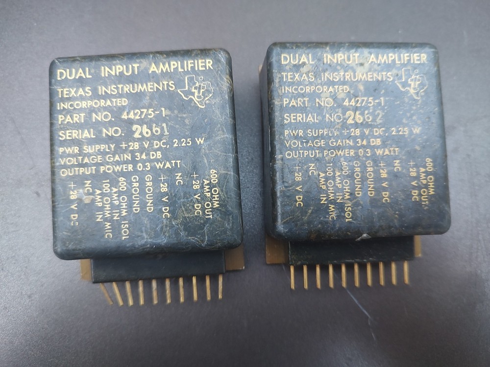 2 Vintage Texas Instruments Dual Input Amplifiers