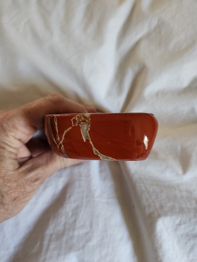Vintage Red Jasper Ashtray Mid Mod