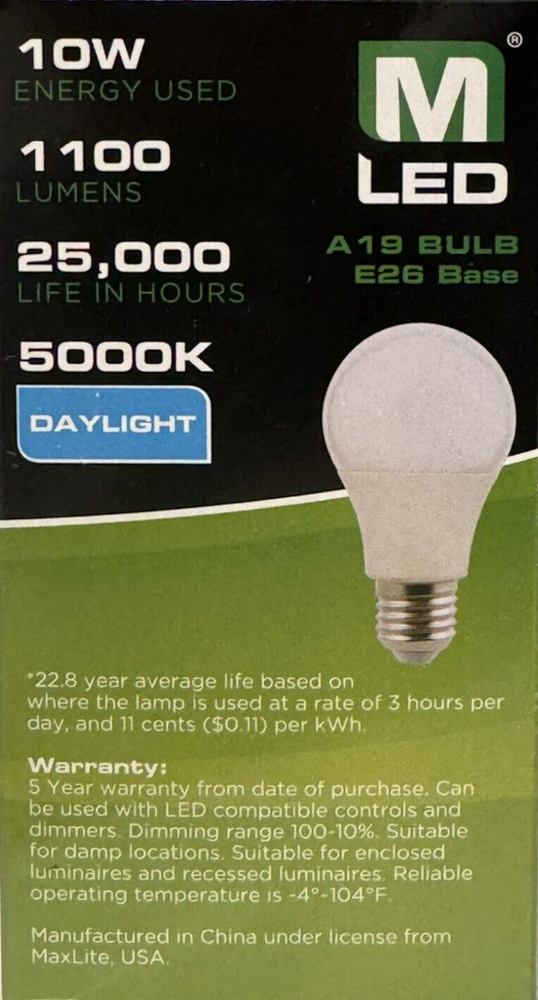 4 MaxLite 75-Watt Frosted White Daylight Bright A19 LEDs w/Medium Base