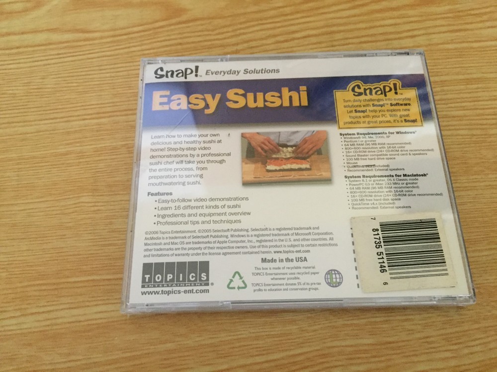 Easy Sushi CD-ROM Software