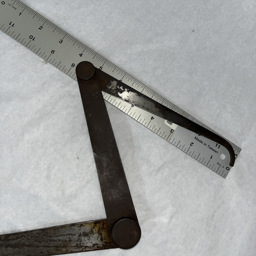 antique Double Folding Caliper Inside Outside Divider Compass Combination 1879