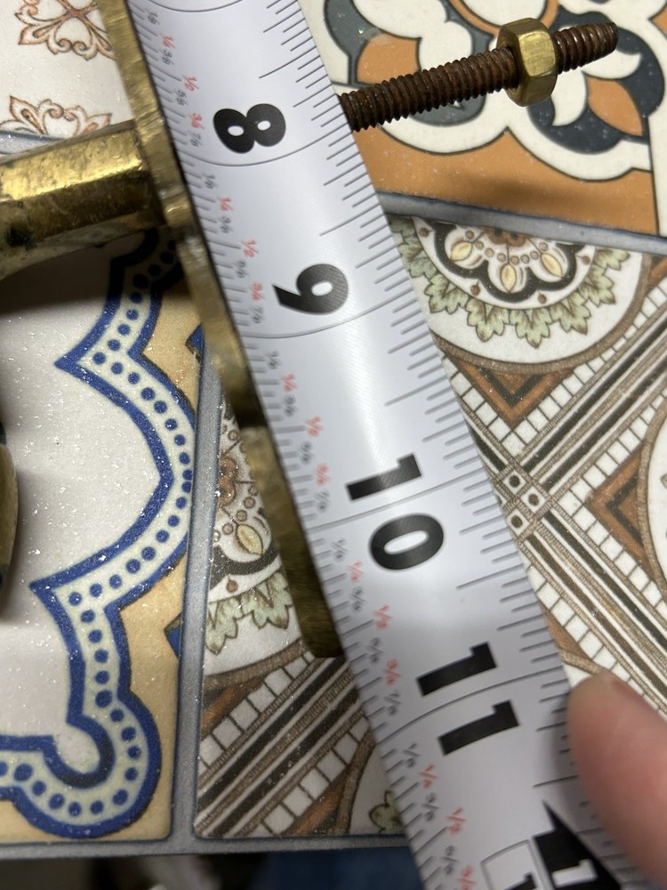 Ornate Solid Brass Door Pull Handle Architectural Salvage Aged Patina MCM