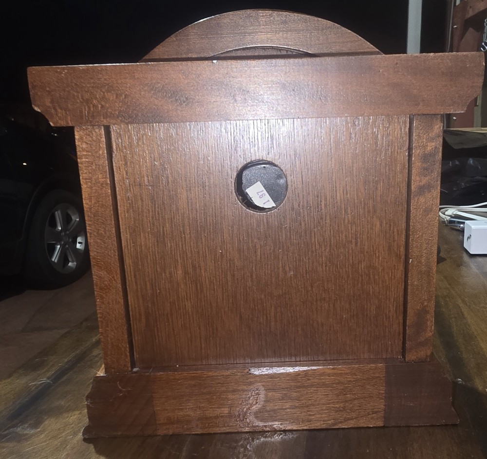 Wooden Mantle Clock Collectible Tested