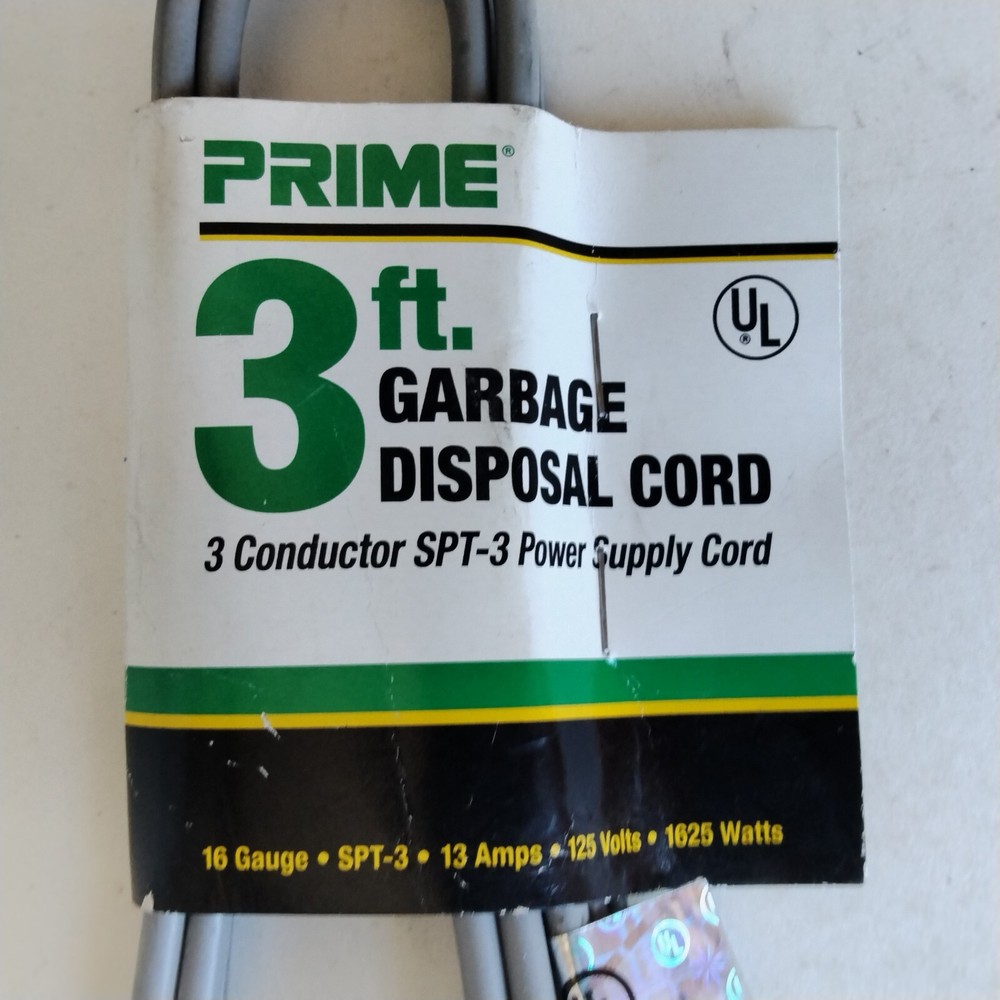 Prime 3 Ft Garbage Disposal Cord