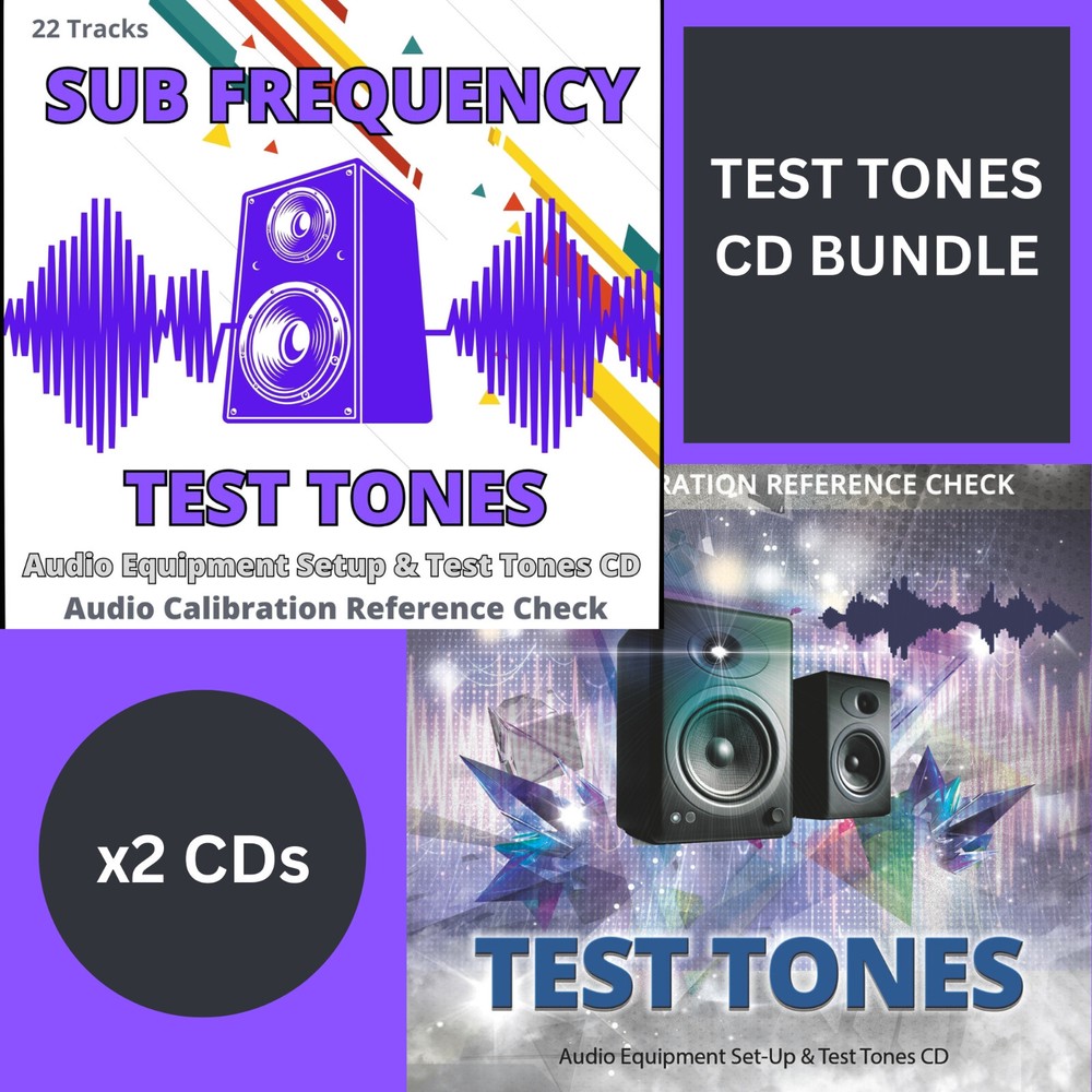 Test Tones CD Bundle – 2 CD Set for Audio Equipment Testing & Audio Calibration