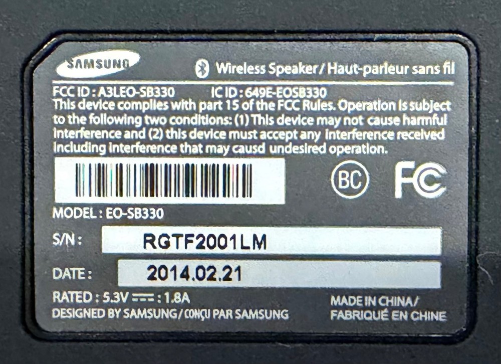 Samsung Level Box EO-SB330 Bluetooth Speaker Portable Wireless OEM Tested w/ Box