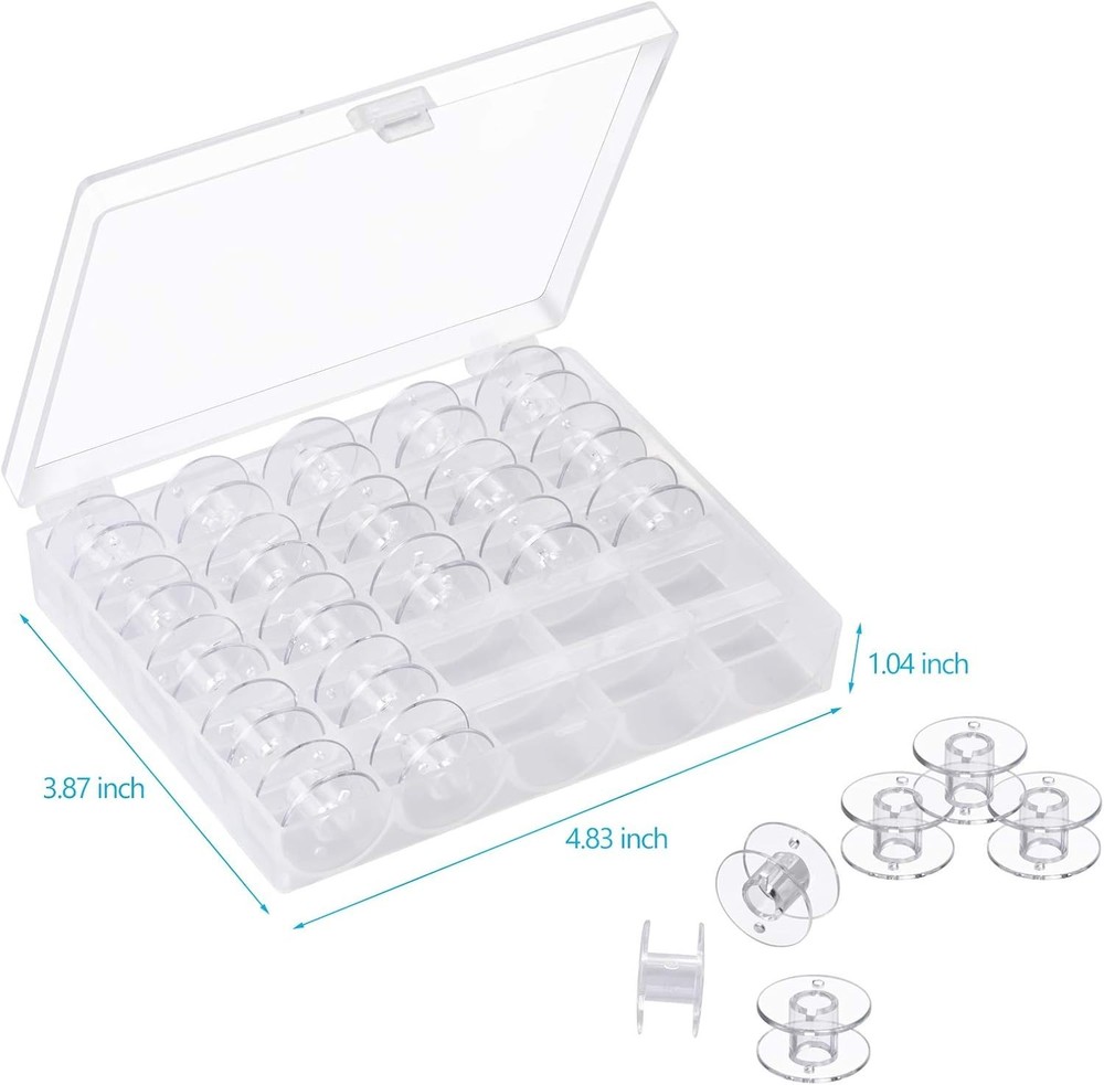 25 Pcs Plastic Bobbins for Sewing Machines - Durable & Easy to Use
