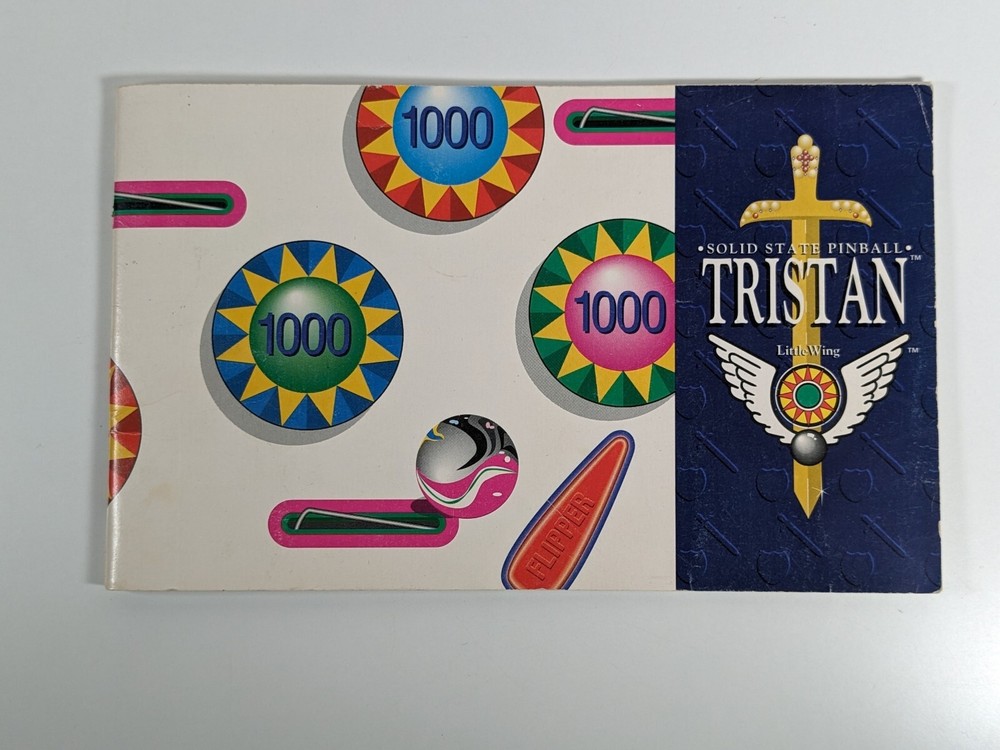 Solid State VideoGame Pinball Tristan (Amtex 1991) Manual & 2 Quick Start Sheets
