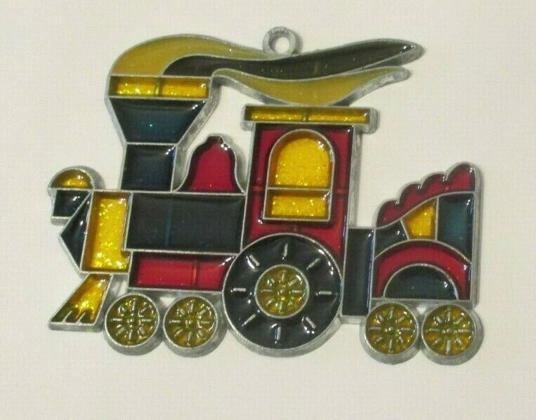 RED & BLUE COAL CAR TRAIN SUNCATCHER (TRAIN SUNCATCHERS)