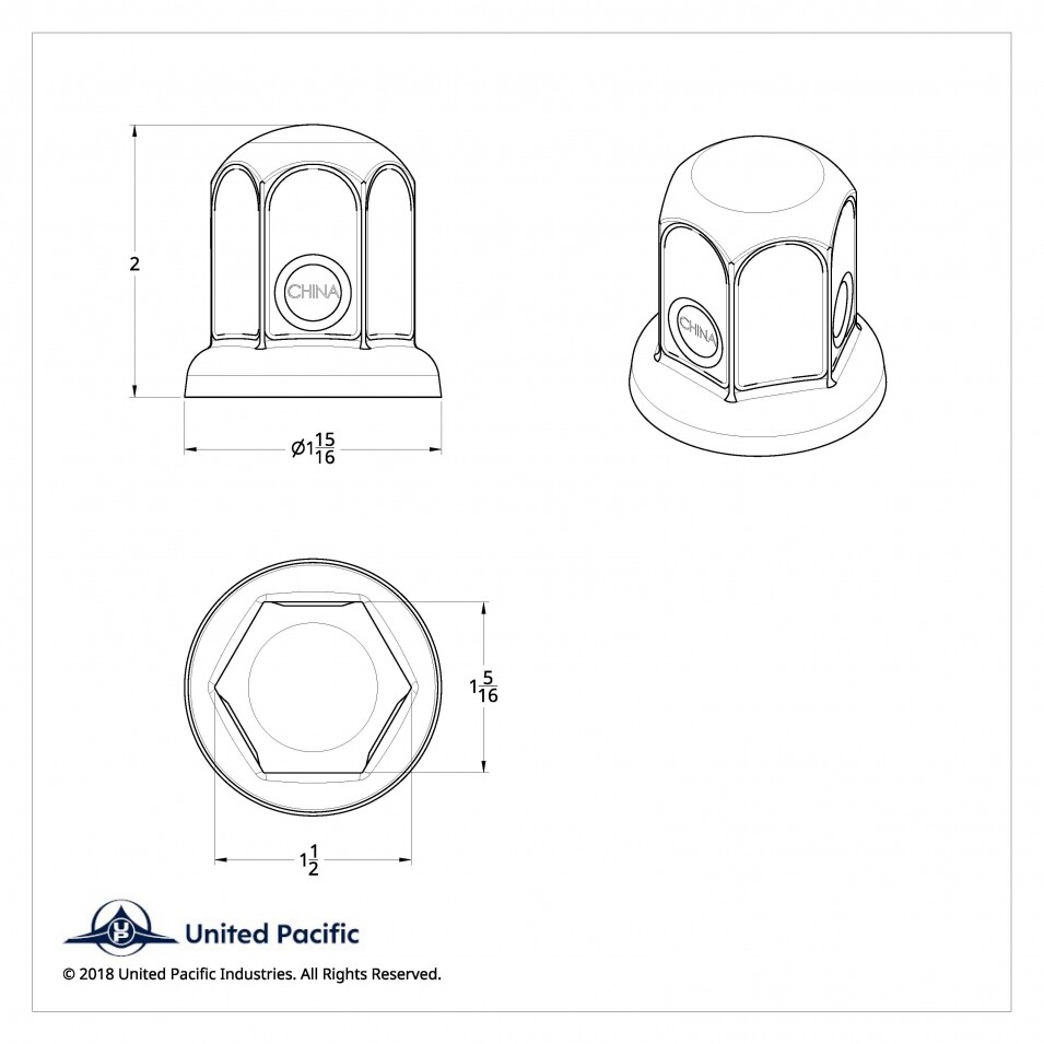 Chrome Metal 33MM Lug Nut Covers 20 Pack