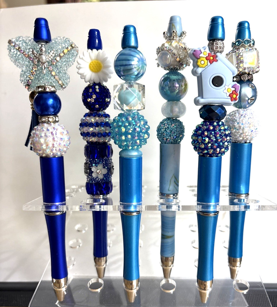 6 Handcrafted FANCY Beaded Pens