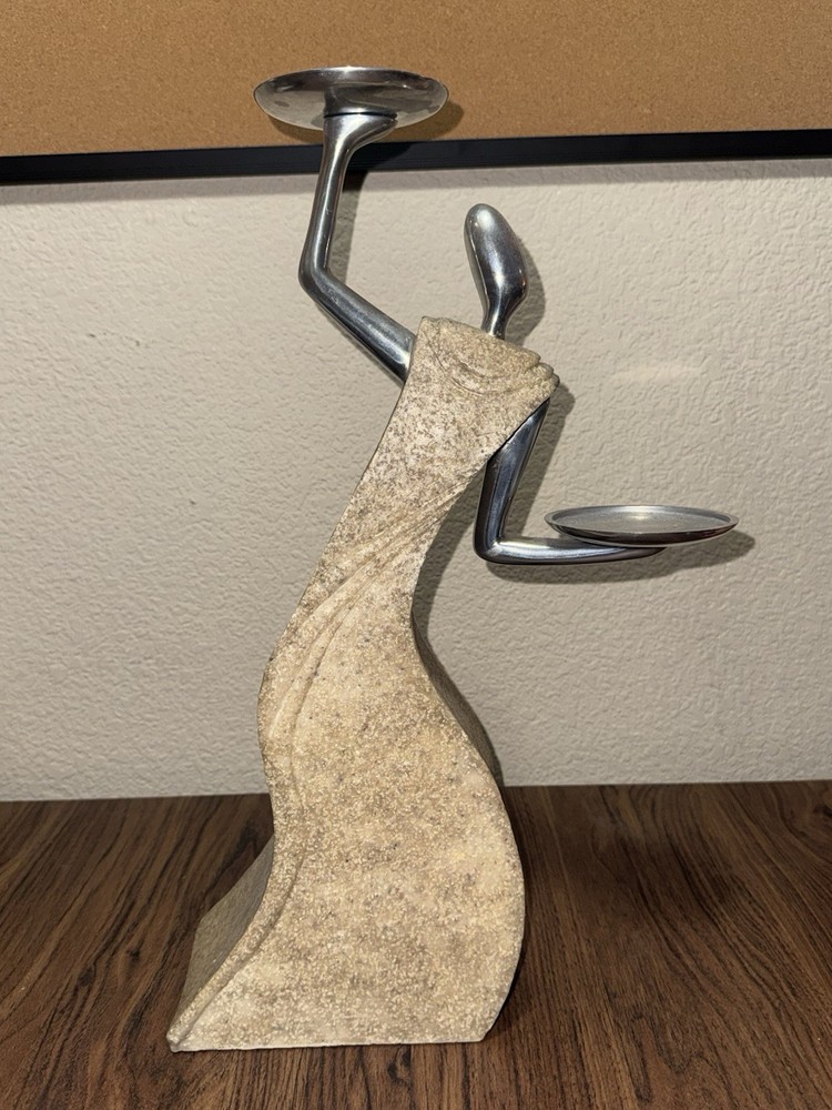 Women Holding Tray Candle Holder