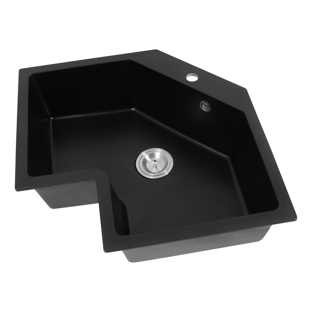 Modern Flushmount Corner Kitchen Sink, Undermount Irregular Corner Kitchen Sink