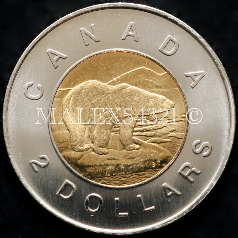 🇨🇦​ CANADA 2005 POLAR BEAR 2 DOLLARS UNCIRCULATED FROM MINT ROLL