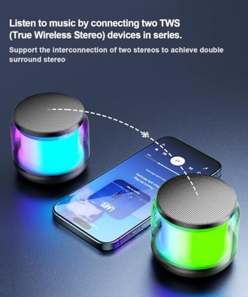 Mini Portable Bluetooth Speakers Wireless,TWS Pairing Small Bluetooth Black