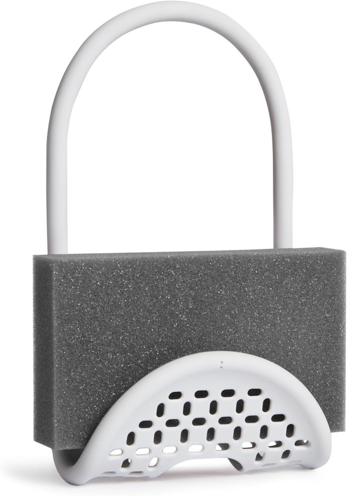 Sling Kitchen Sink Caddy Sponge Holder, Hangs Over Faucet or Divider, Single,...