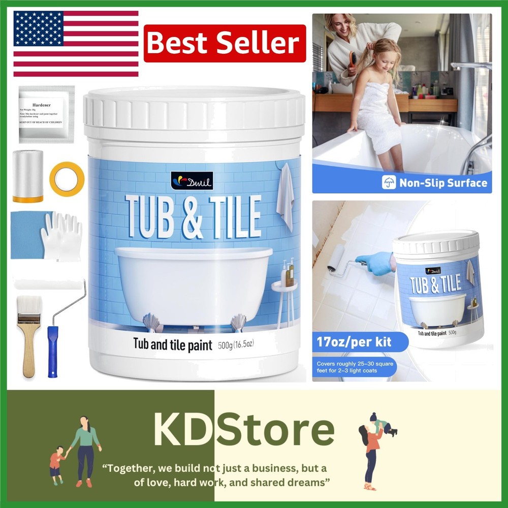 Transform Your Space with Low Odor Water-Based Tile Paint - 16.5oz
