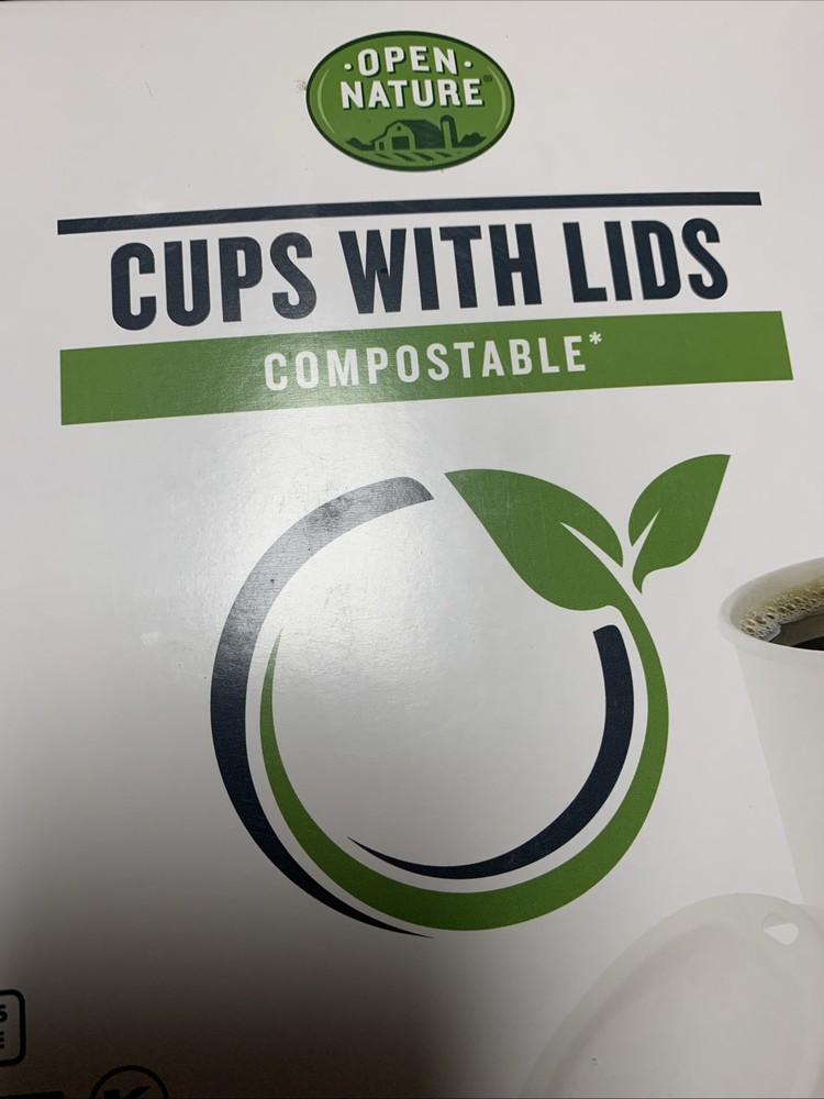 New Sealed Open Nature Cups with Lids Compostable