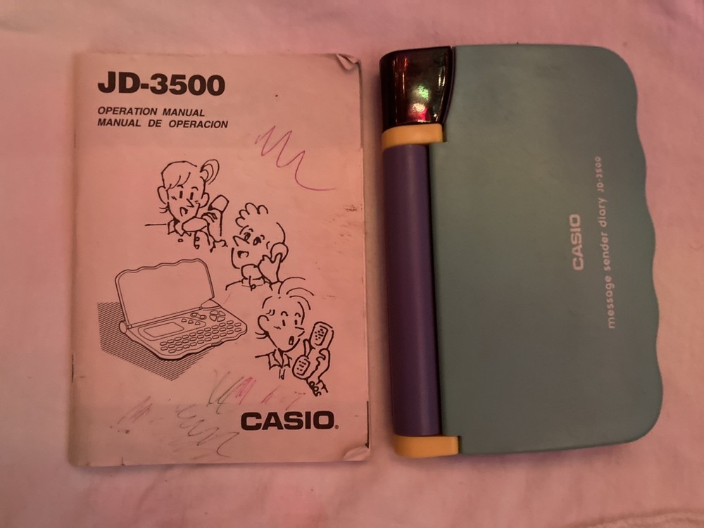 Vintage Casio JD-3500 Message Sender Diary, 90s Electronic Handheld Working