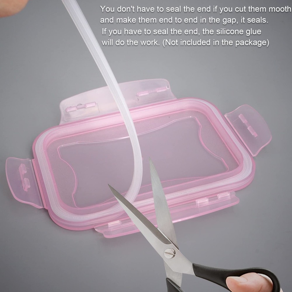 Gaskets Replacement for Glass Meal Prep Containers Universal Sealling Pink