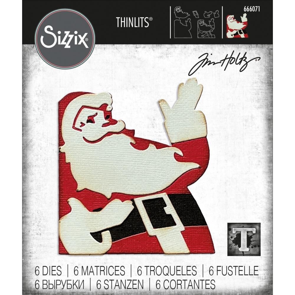 Tim Holtz "RETRO SANTA" Sizzix Thinlits Cutting Dies Holiday 2022 MSRP $29