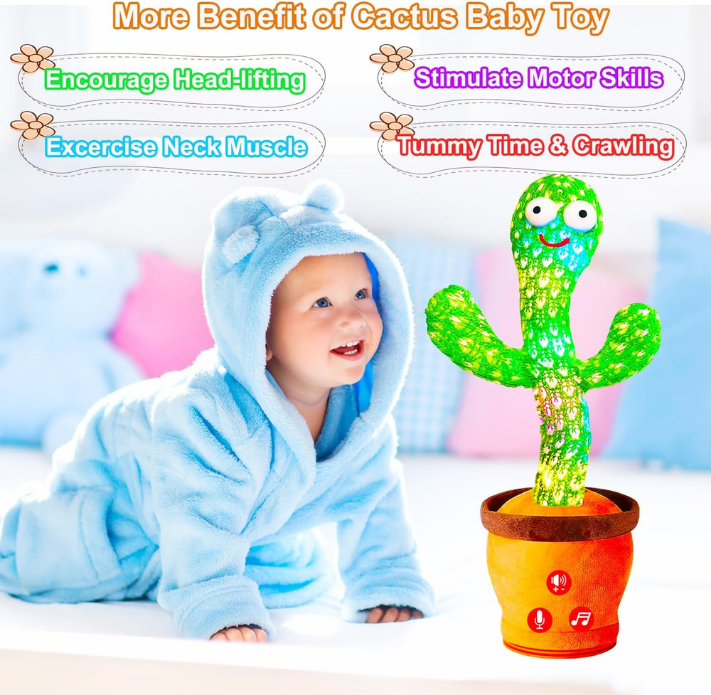 Interactive Dancing Cactus Toy for Babies and Toddlers - Volume Adjustable