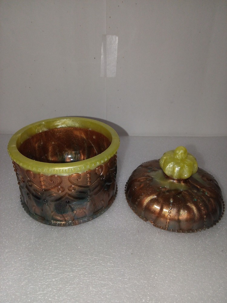 CONTAINER WITH LID #3 POURED FROM RESIN HOME DECOR