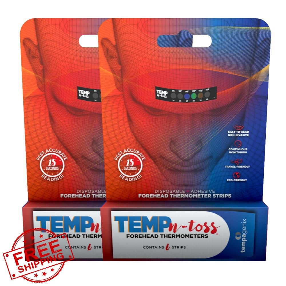 Fast Reading Disposable Forehead Thermometer Strips 12ct