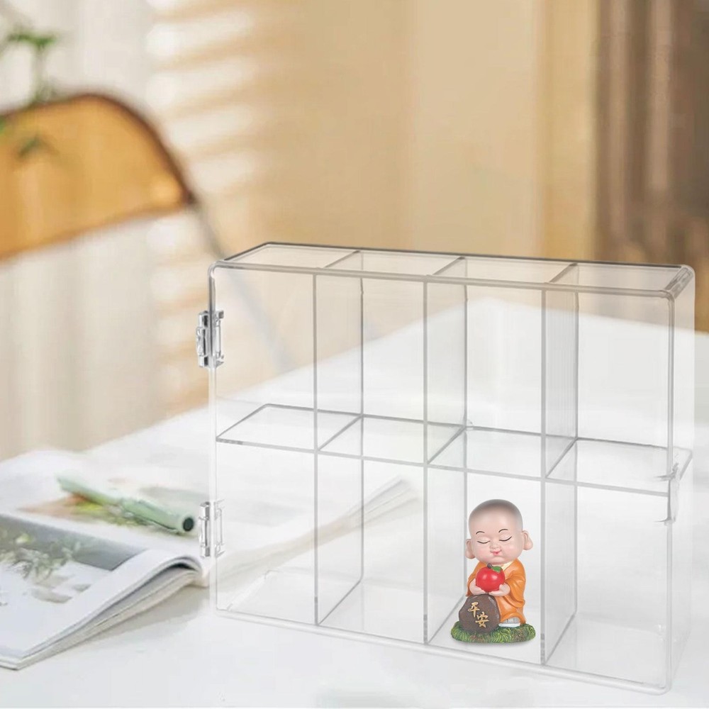 Figures Display Case Clear Display Case Protective Desktop Versatile 8 Grid