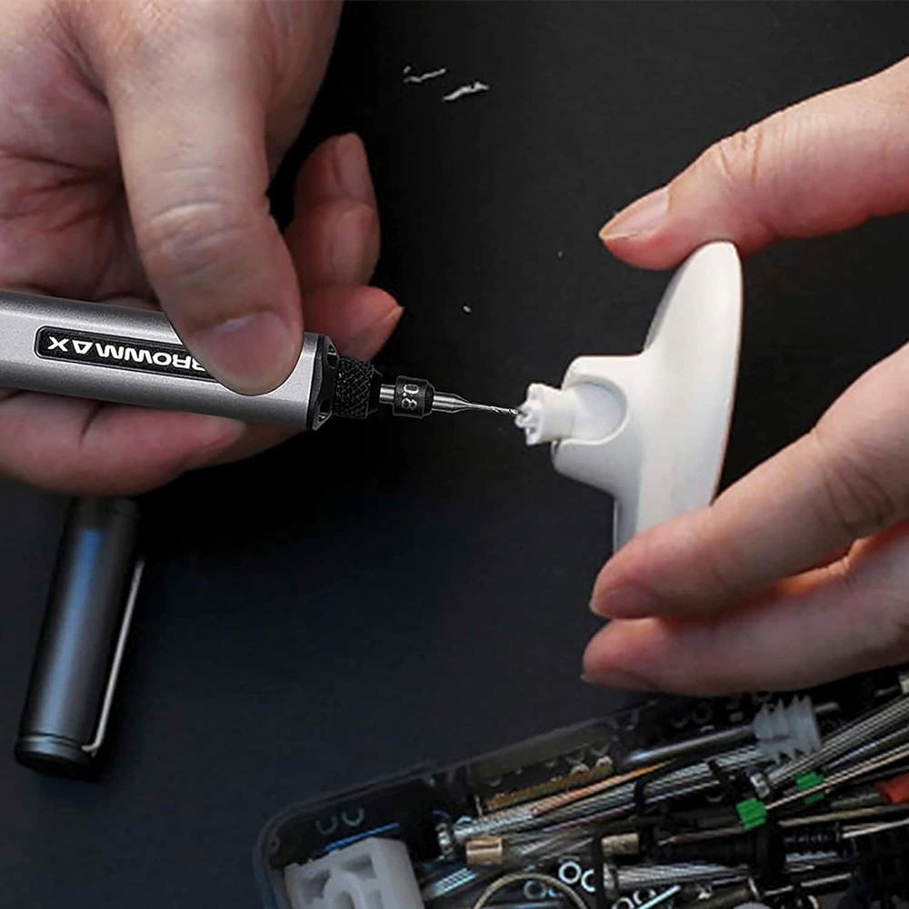 AM Electric Mini Drill Pen & PCB Micro Drill Bit Set (10 Pcs)