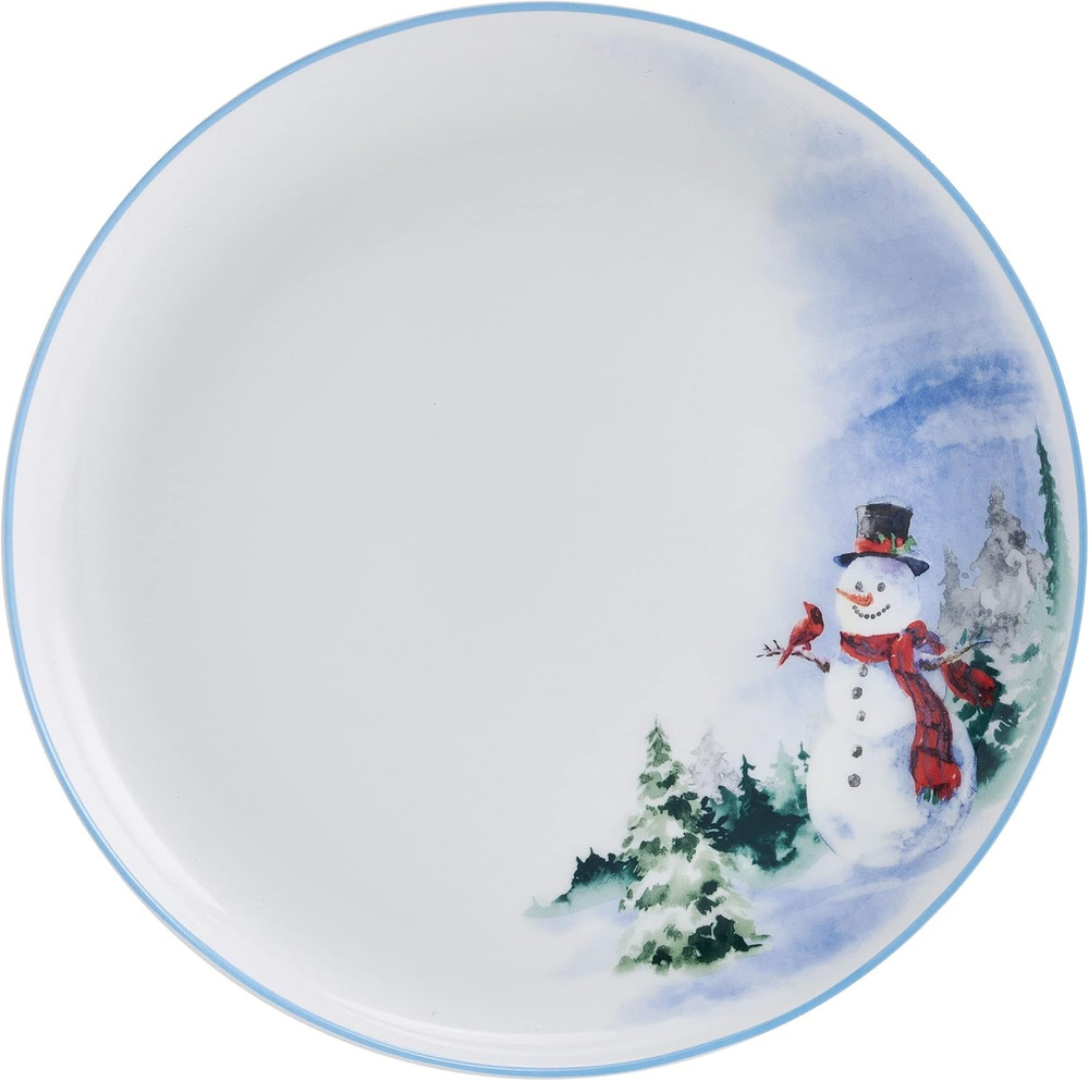 Snowman Forest Chip Resistant 12 Piece Dinnerware Set, Service for 4