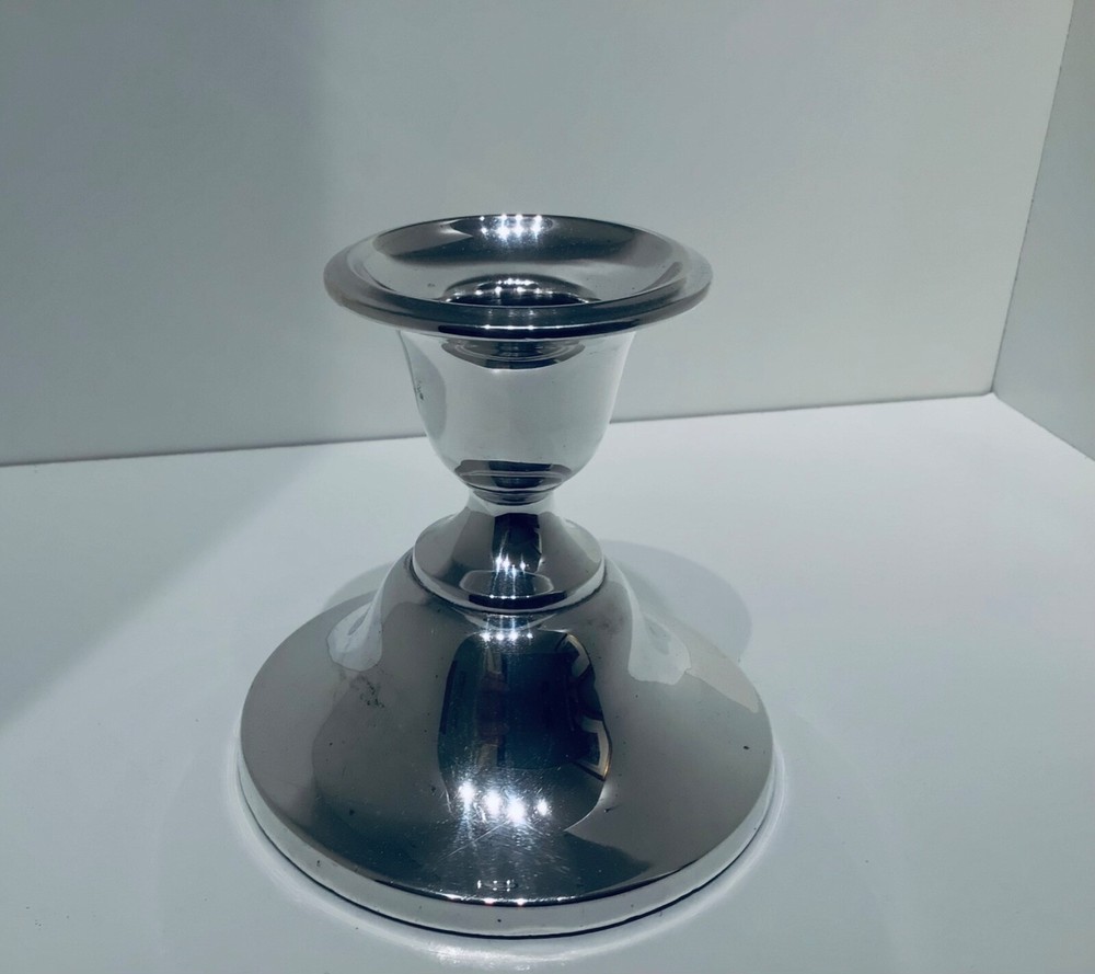 Edwardian Solid Silver Desk Candlestick, Birmingham 1909