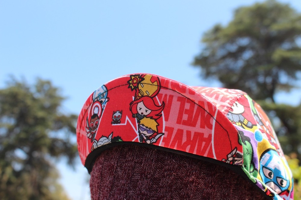CYCLING CAP MINI MARVEL COMIC 100% COTTON ONE SIZE HANDMADE