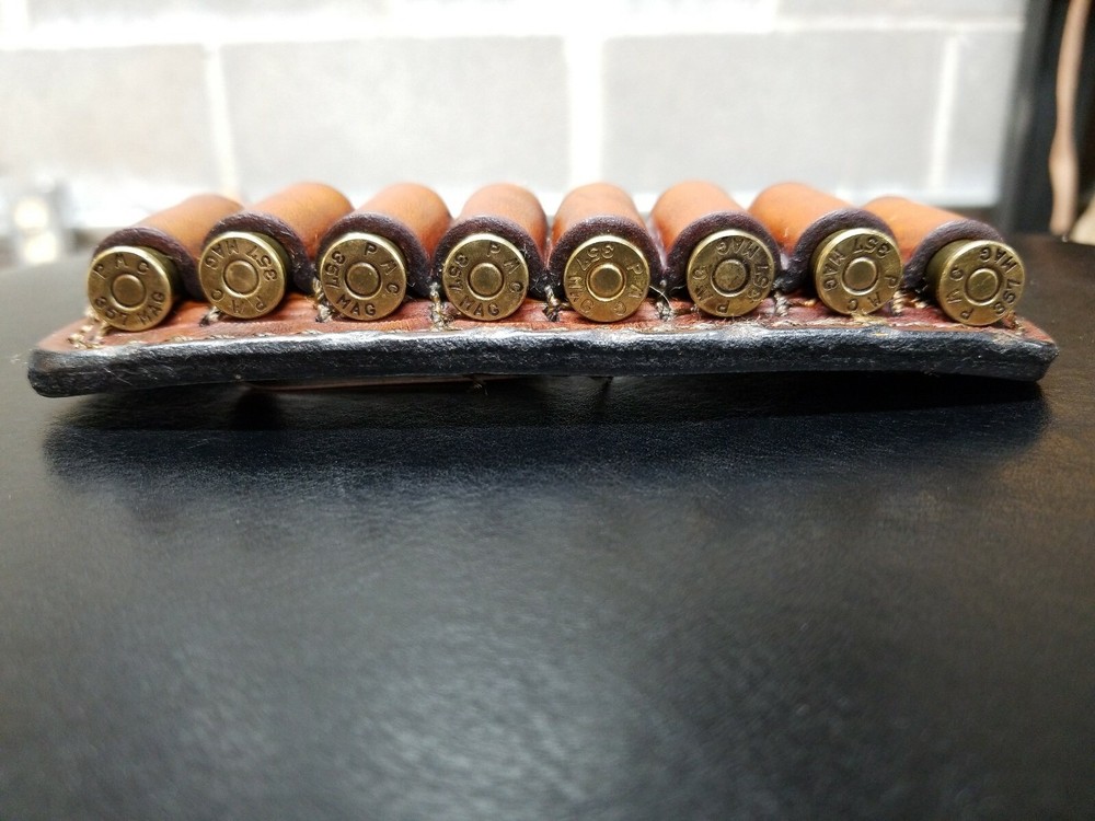 357 /38 Belt Clip Ammo Loops. Leather